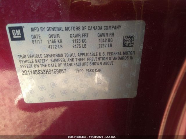 Photo 8 VIN: 2G1145S33H9159067 - CHEVROLET IMPALA 