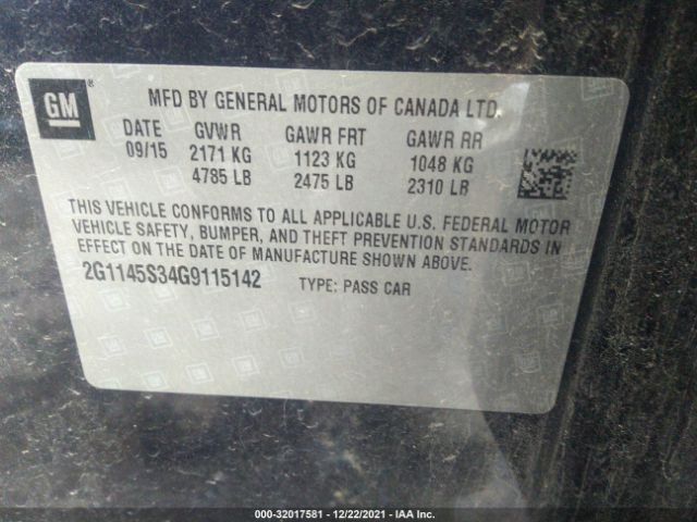 Photo 8 VIN: 2G1145S34G9115142 - CHEVROLET IMPALA 