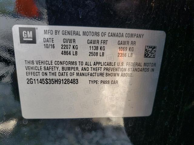 Photo 9 VIN: 2G1145S35H9128483 - CHEVROLET IMPALA PRE 