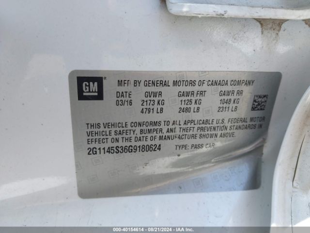 Photo 8 VIN: 2G1145S36G9180624 - CHEVROLET IMPALA 