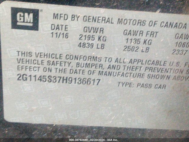 Photo 8 VIN: 2G1145S37H9136617 - CHEVROLET IMPALA 