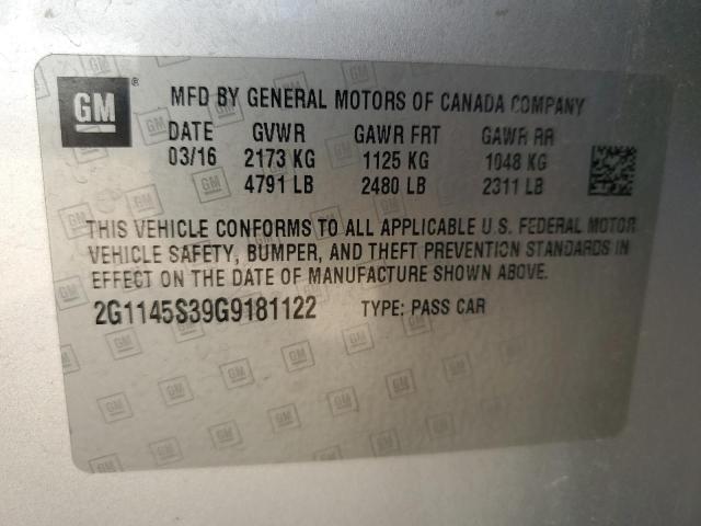 Photo 11 VIN: 2G1145S39G9181122 - CHEVROLET IMPALA 