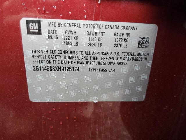 Photo 11 VIN: 2G1145S3XH9125174 - CHEVROLET IMPALA 