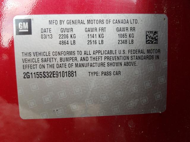 Photo 9 VIN: 2G1155S32E9101881 - CHEVROLET IMPALA LTZ 