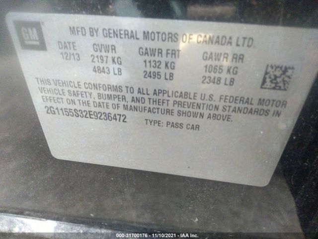 Photo 8 VIN: 2G1155S32E9236472 - CHEVROLET IMPALA 