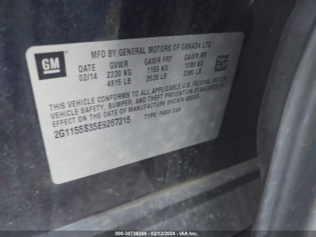 Photo 8 VIN: 2G1155S35E9267215 - CHEVROLET IMPALA 