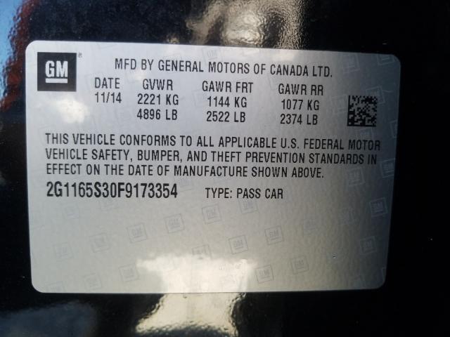 Photo 9 VIN: 2G1165S30F9173354 - CHEVROLET IMPALA LTZ 