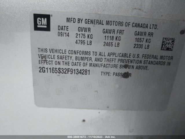 Photo 8 VIN: 2G1165S32F9134281 - CHEVROLET IMPALA 