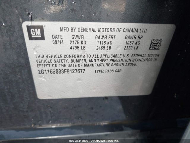 Photo 8 VIN: 2G1165S33F9127677 - CHEVROLET IMPALA 