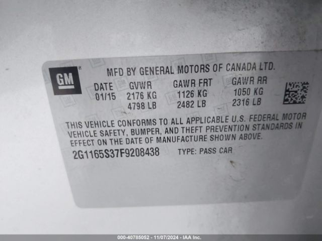 Photo 8 VIN: 2G1165S37F9208438 - CHEVROLET IMPALA 