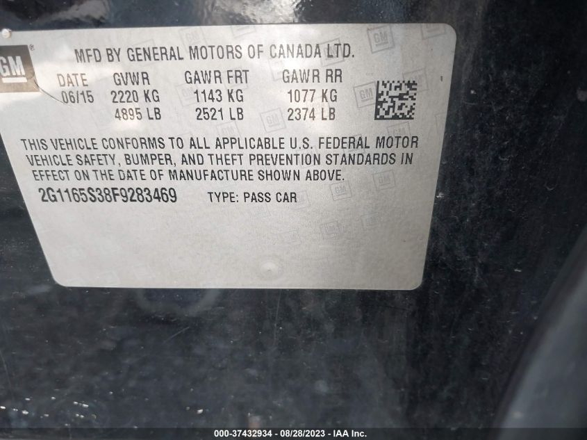 Photo 8 VIN: 2G1165S38F9283469 - CHEVROLET IMPALA 