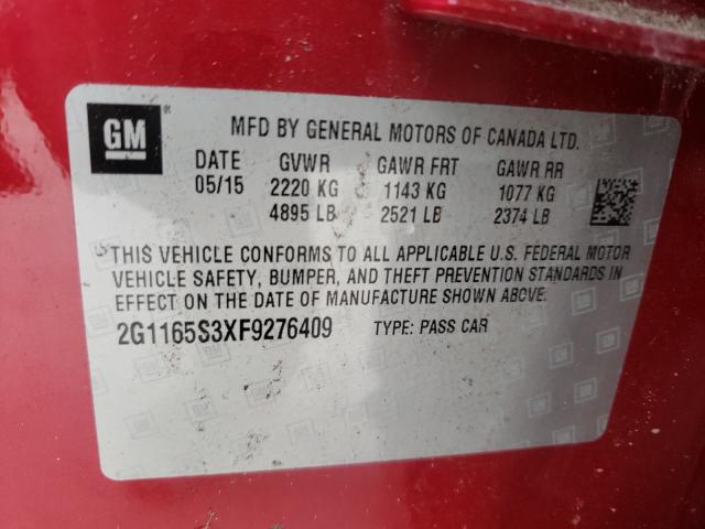 Photo 9 VIN: 2G1165S3XF9276409 - CHEVROLET IMPALA LTZ 