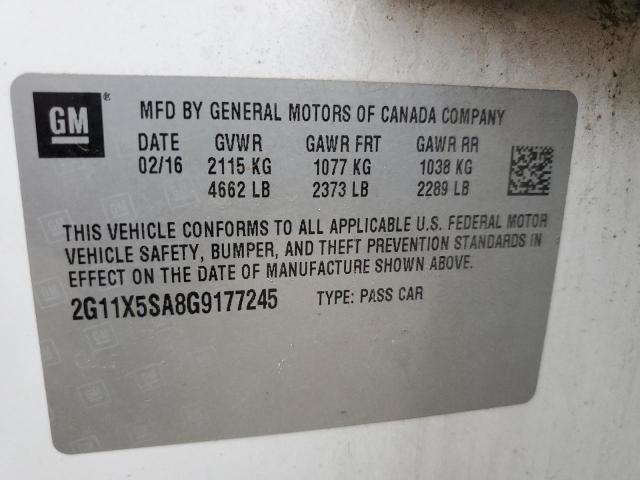 Photo 11 VIN: 2G11X5SA8G9177245 - CHEVROLET IMPALA 