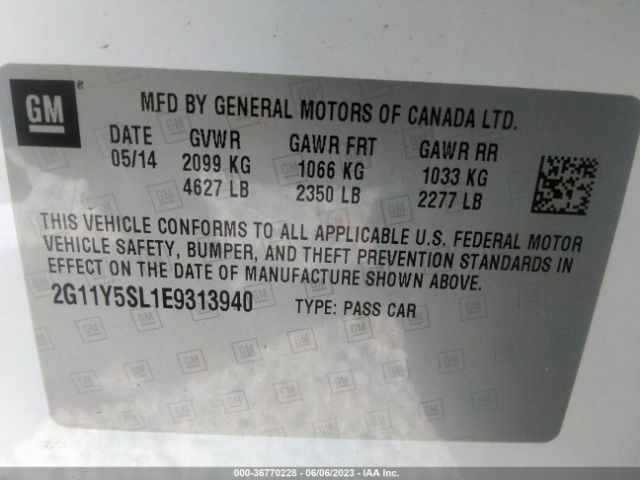 Photo 8 VIN: 2G11Y5SL1E9313940 - CHEVROLET IMPALA 