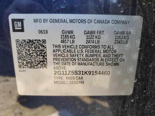 Photo 9 VIN: 2G11Z5S31K9154460 - CHEVROLET IMPALA LT 