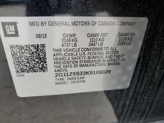 Photo 12 VIN: 2G11Z5S33K9108029 - CHEVROLET IMPALA LT 