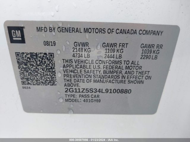 Photo 8 VIN: 2G11Z5S34L9100880 - CHEVROLET IMPALA 