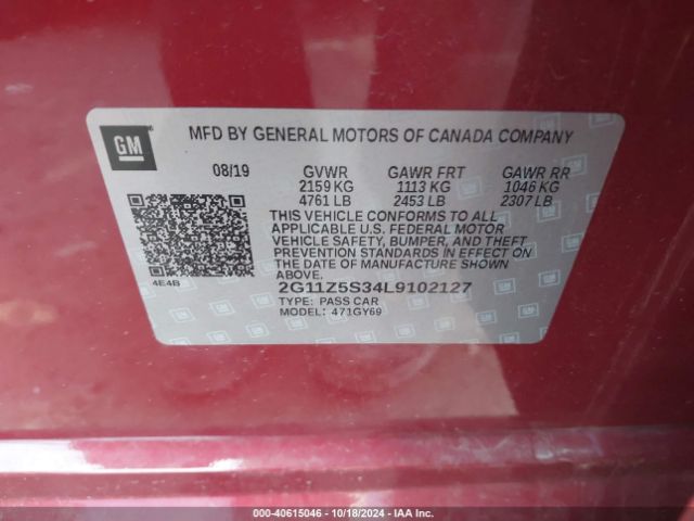 Photo 8 VIN: 2G11Z5S34L9102127 - CHEVROLET IMPALA 