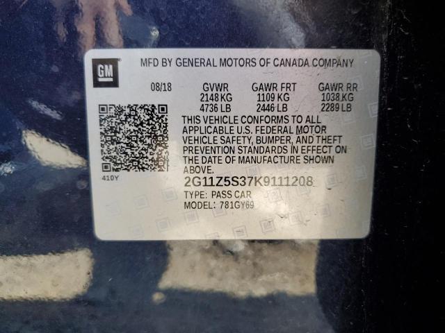 Photo 12 VIN: 2G11Z5S37K9111208 - CHEVROLET IMPALA LT 