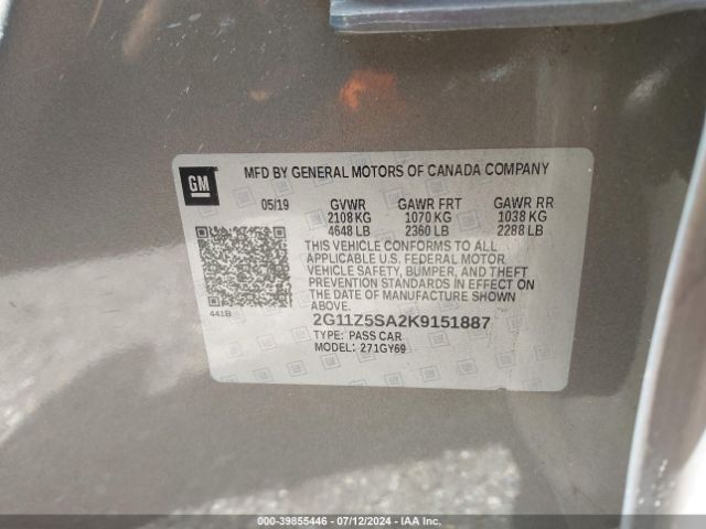 Photo 8 VIN: 2G11Z5SA2K9151887 - CHEVROLET IMPALA 