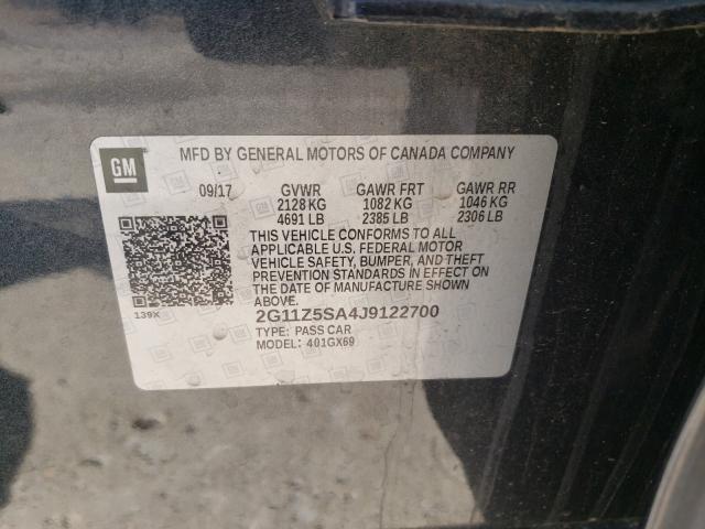 Photo 9 VIN: 2G11Z5SA4J9122700 - CHEVROLET IMPALA LS 