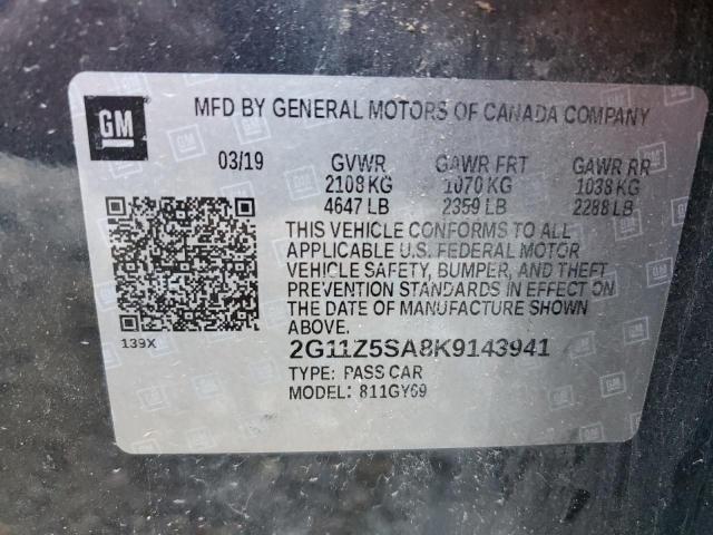 Photo 12 VIN: 2G11Z5SA8K9143941 - CHEVROLET IMPALA 