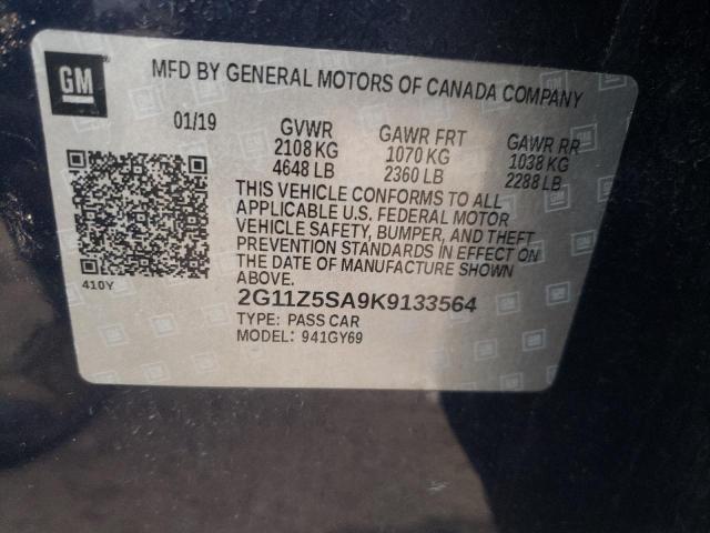 Photo 9 VIN: 2G11Z5SA9K9133564 - CHEVROLET IMPALA LT 