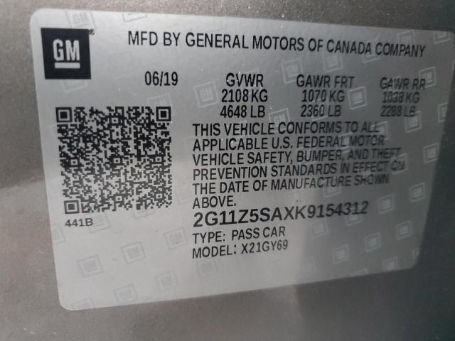 Photo 11 VIN: 2G11Z5SAXK9154312 - CHEVROLET IMPALA LT 