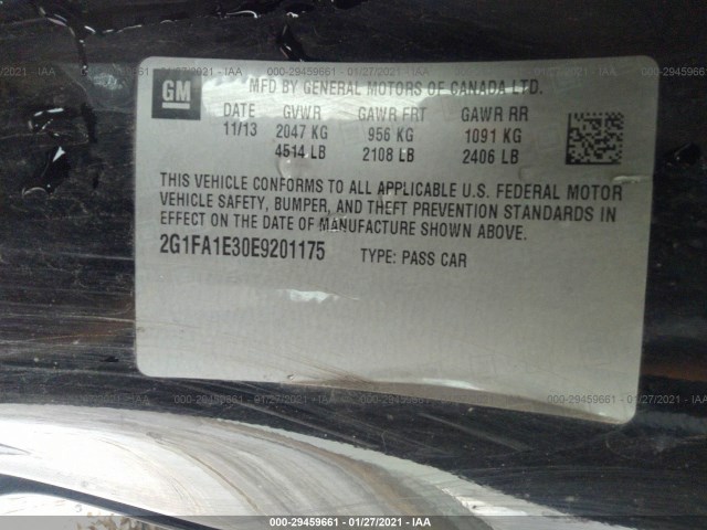 Photo 8 VIN: 2G1FA1E30E9201175 - CHEVROLET CAMARO 