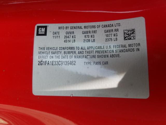 Photo 9 VIN: 2G1FA1E33C9139462 - CHEVROLET CAMARO LS 