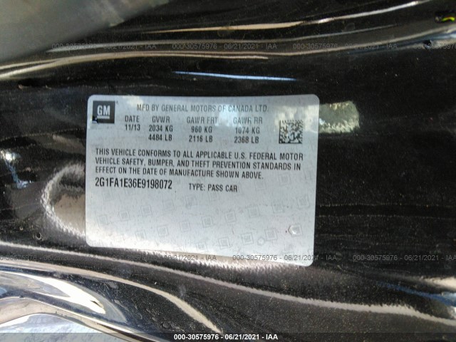 Photo 8 VIN: 2G1FA1E36E9198072 - CHEVROLET CAMARO 