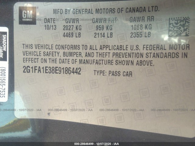 Photo 8 VIN: 2G1FA1E38E9186442 - CHEVROLET CAMARO 