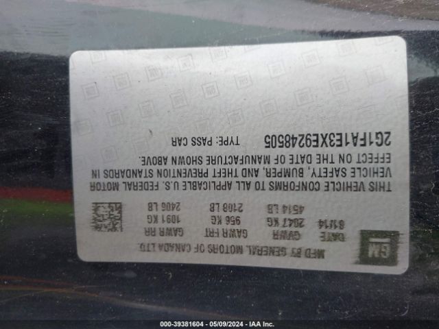 Photo 8 VIN: 2G1FA1E3XE9248505 - CHEVROLET CAMARO 