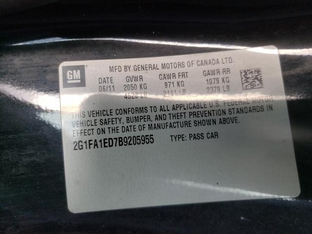 Photo 9 VIN: 2G1FA1ED7B9205955 - CHEVROLET CAMARO LS 