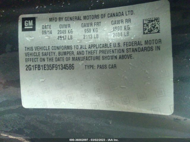 Photo 8 VIN: 2G1FB1E35F9134586 - CHEVROLET CAMARO 