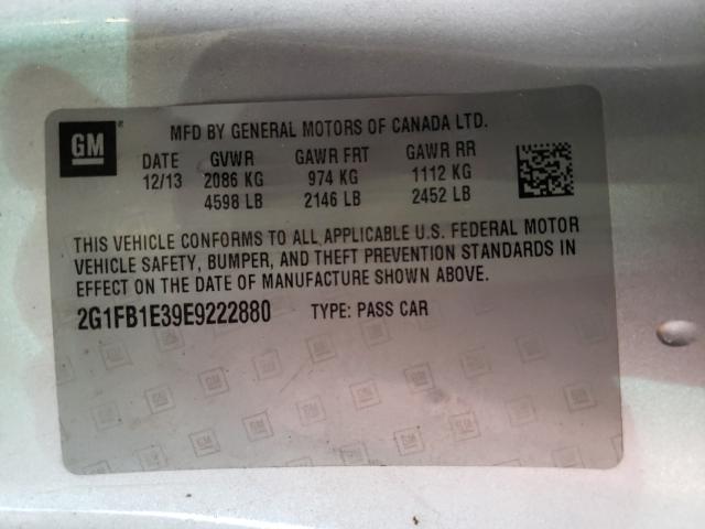 Photo 9 VIN: 2G1FB1E39E9222880 - CHEVROLET CAMARO LT 