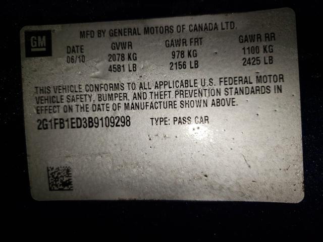 Photo 9 VIN: 2G1FB1ED3B9109298 - CHEVROLET CAMARO LT 