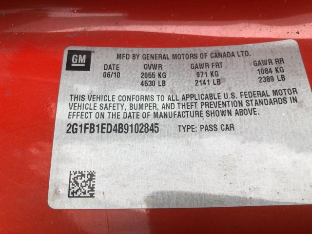 Photo 9 VIN: 2G1FB1ED4B9102845 - CHEVROLET CAMARO 