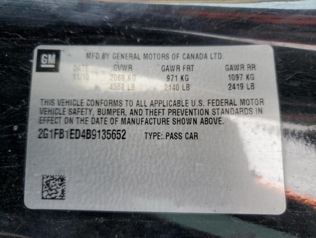 Photo 11 VIN: 2G1FB1ED4B9135652 - CHEVROLET CAMARO 