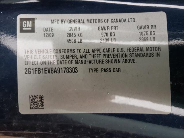 Photo 9 VIN: 2G1FB1EV8A9178303 - CHEVROLET CAMARO LT 