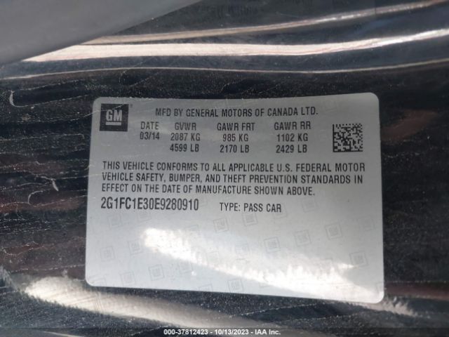 Photo 8 VIN: 2G1FC1E30E9280910 - CHEVROLET CAMARO 