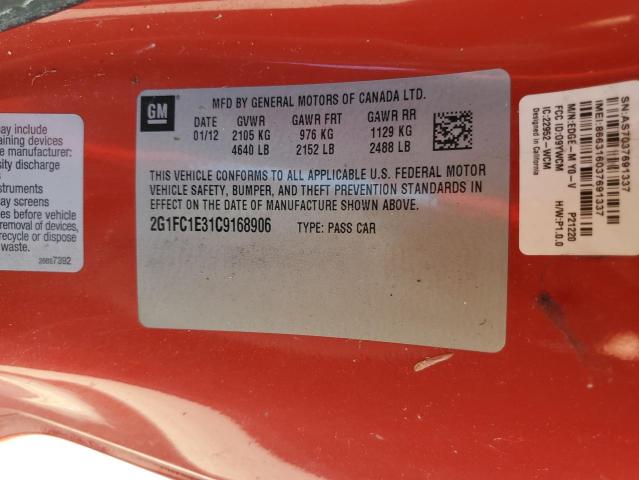 Photo 9 VIN: 2G1FC1E31C9168906 - CHEVROLET CAMARO LT 