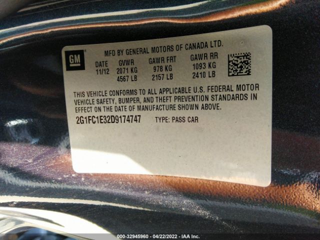 Photo 8 VIN: 2G1FC1E32D9174747 - CHEVROLET CAMARO 