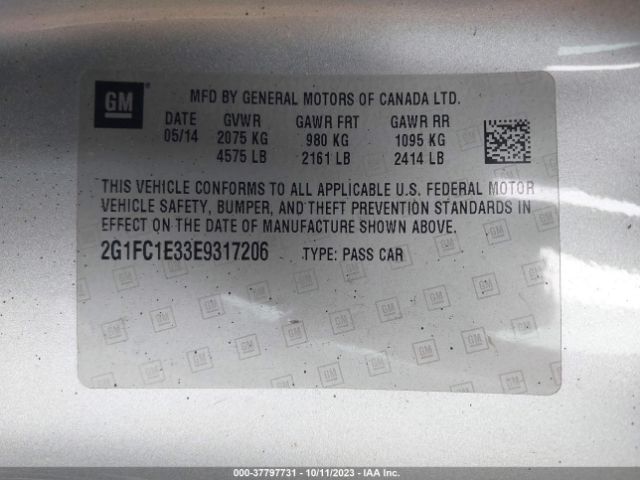 Photo 8 VIN: 2G1FC1E33E9317206 - CHEVROLET CAMARO 