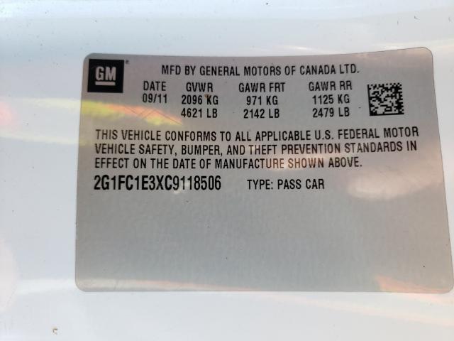 Photo 9 VIN: 2G1FC1E3XC9118506 - CHEVROLET CAMARO LT 