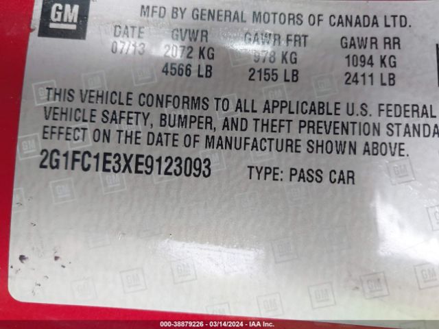 Photo 8 VIN: 2G1FC1E3XE9123093 - CHEVROLET CAMARO 