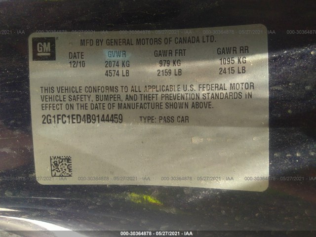 Photo 8 VIN: 2G1FC1ED4B9144459 - CHEVROLET CAMARO 