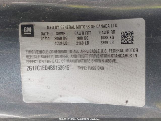 Photo 8 VIN: 2G1FC1ED4B9153615 - CHEVROLET CAMARO 