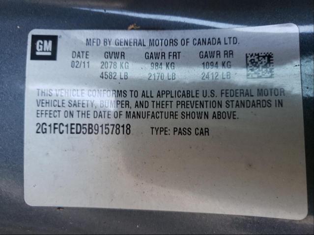 Photo 9 VIN: 2G1FC1ED5B9157818 - CHEVROLET CAMARO LT 