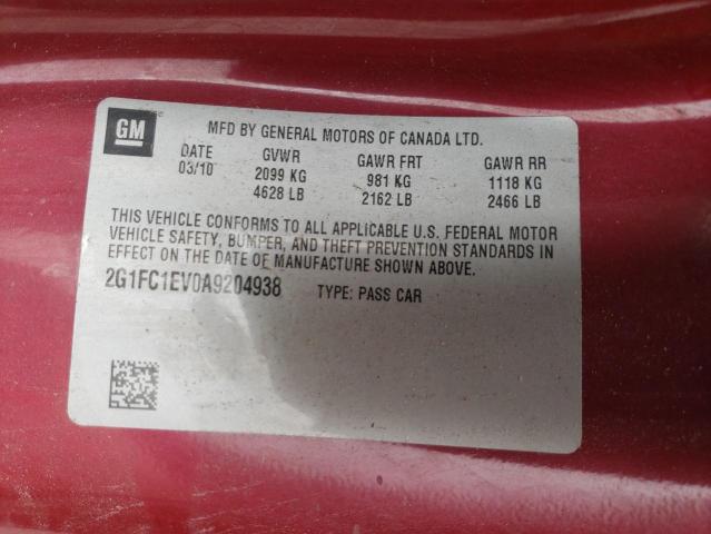 Photo 11 VIN: 2G1FC1EV0A9204938 - CHEVROLET CAMARO LT 